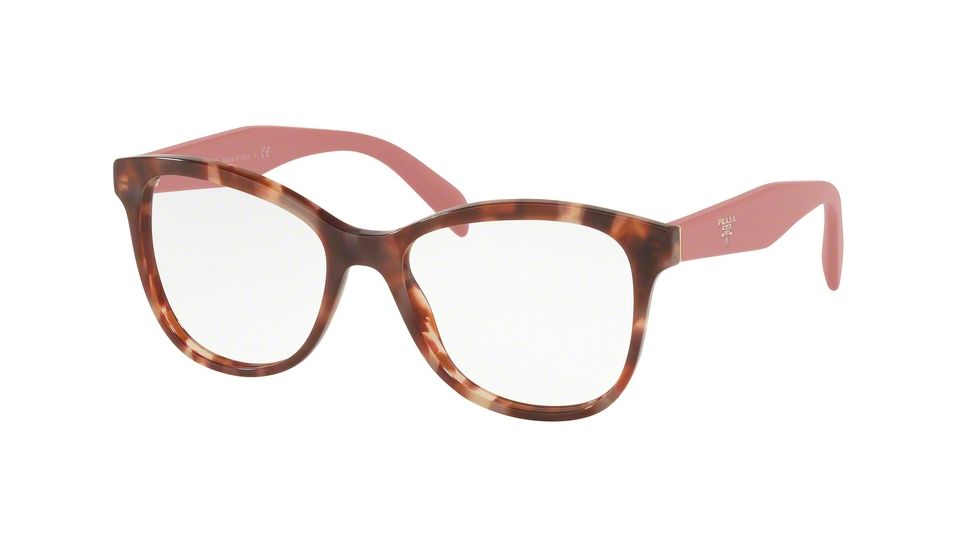 Prada PR12TV Bifocal Prescription Eyeglasses UE01O1-53 - Pink Havana Frame