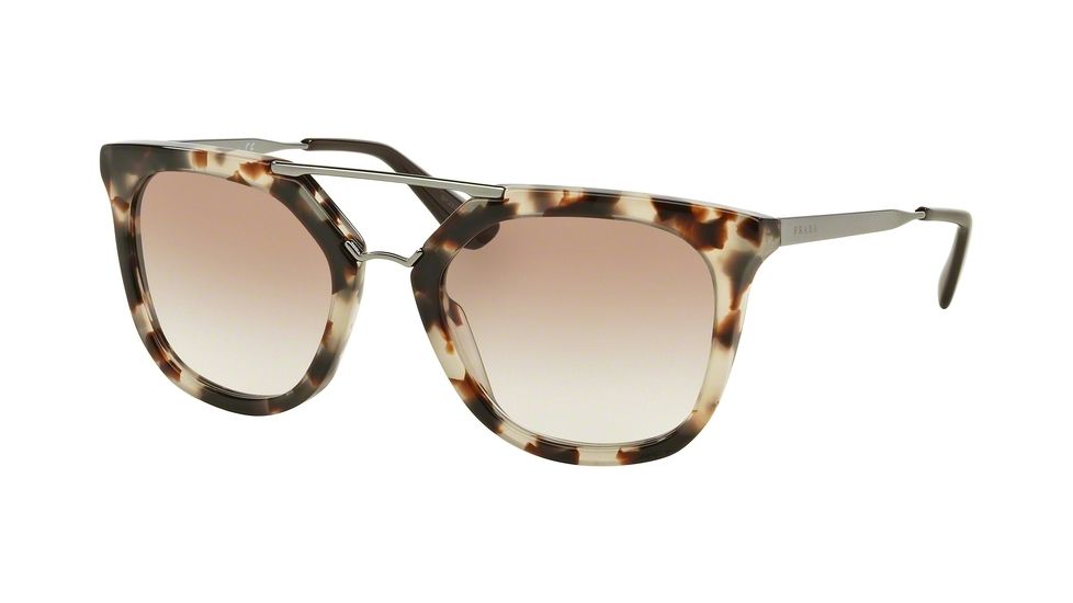 Prada PR13QSA Single Vision Prescription Sunglasses PR13QSA-UAO1L0-54 - Lens Diameter 54 mm, Frame Color Spotted Opal Brown