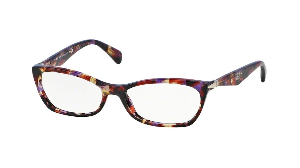 Prada PR15PV Progressive Prescription Eyeglasses PDN1O1-55 - Spotted Violet Havana Frame