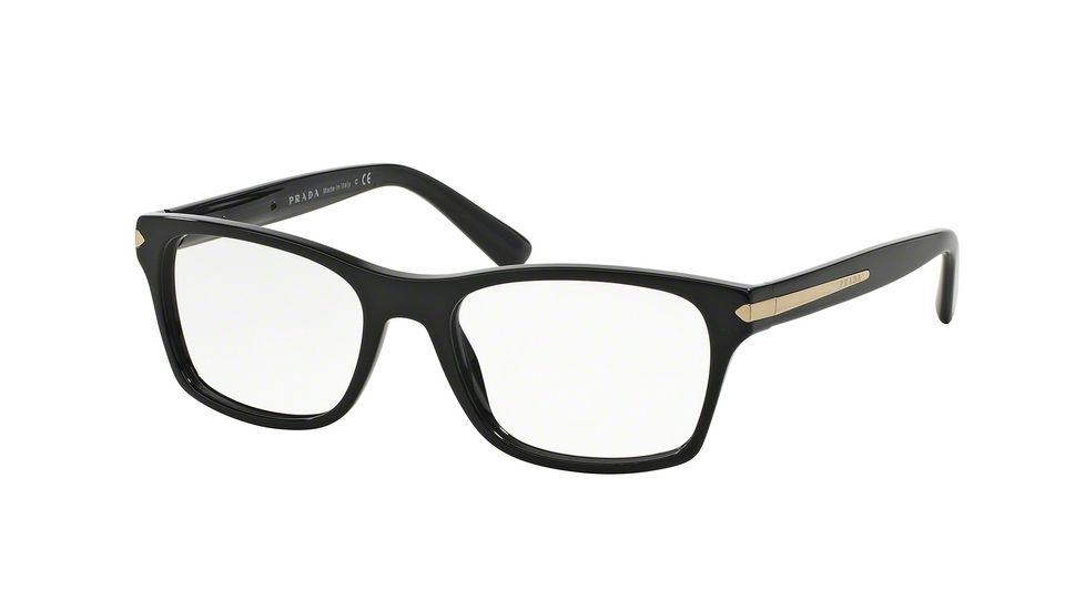 Prada PR16SV Single Vision Prescription Eyeglasses 1AB1O1-52 - Black Frame