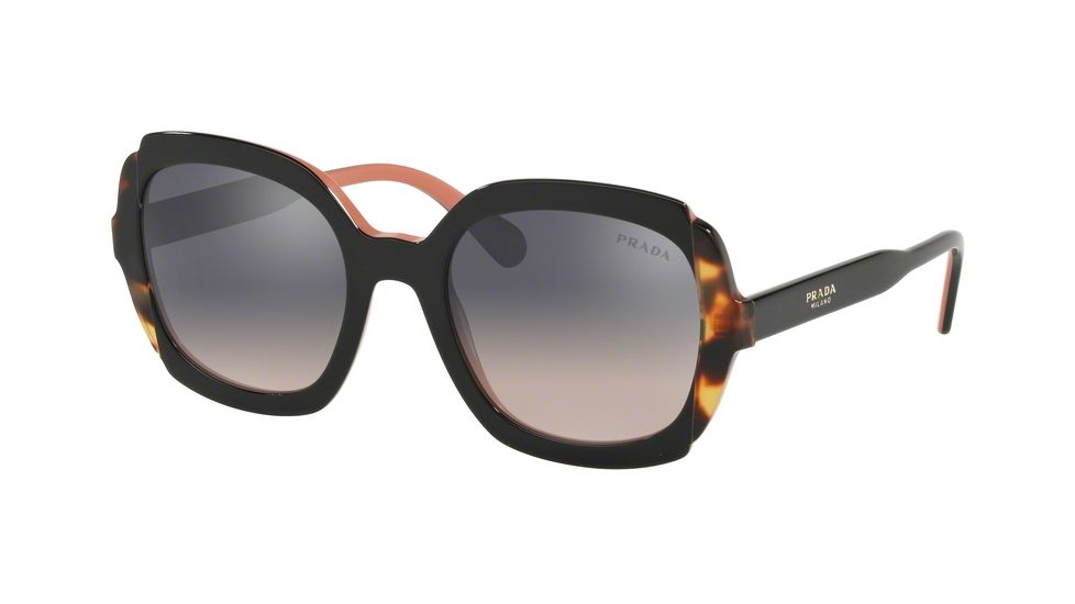 Prada PR16USF Progressive Prescription Sunglasses, 54mm, Top Black Pink/Medium Havana, PR16USF-5ZWGR0-54-PRO