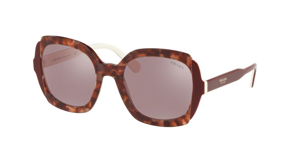 Prada PR16USF Progressive Prescription Sunglasses, 54mm, Pink Havana/Top Bordeaux/Ivory, PR16USF-CDK214-54-PRO