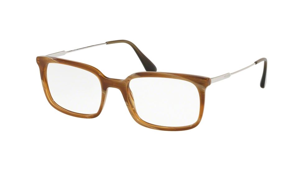 Prada PR16UVF Prescription Eyeglasses, 55mm, Light Horn, PR16UVF-FHX1O1-55-SV