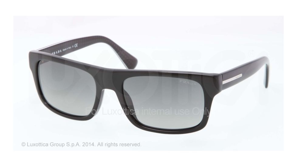 Prada PR18PS Sunglasses 1AB2D0-59 - Black Frame, Light Grey Gradient Lenses