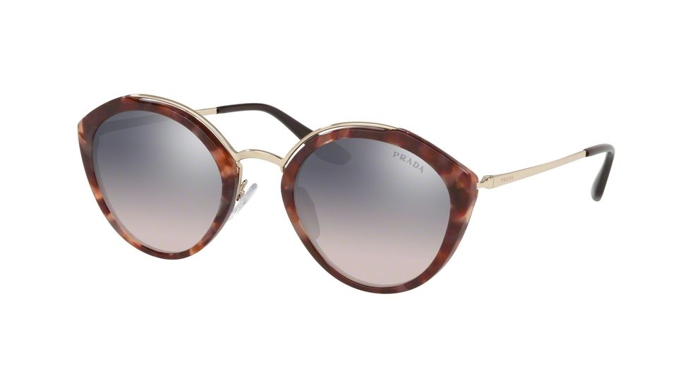 Prada PR18US Progressive Prescription Sunglasses, 53mm, Pink Havana/Pale Gold, PR18US-UE0GR0-53-PRO