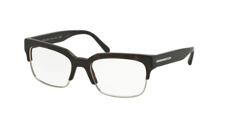 Prada PR19RV Eyeglass Frames HAQ1O1-54 - Matte Havana Frame