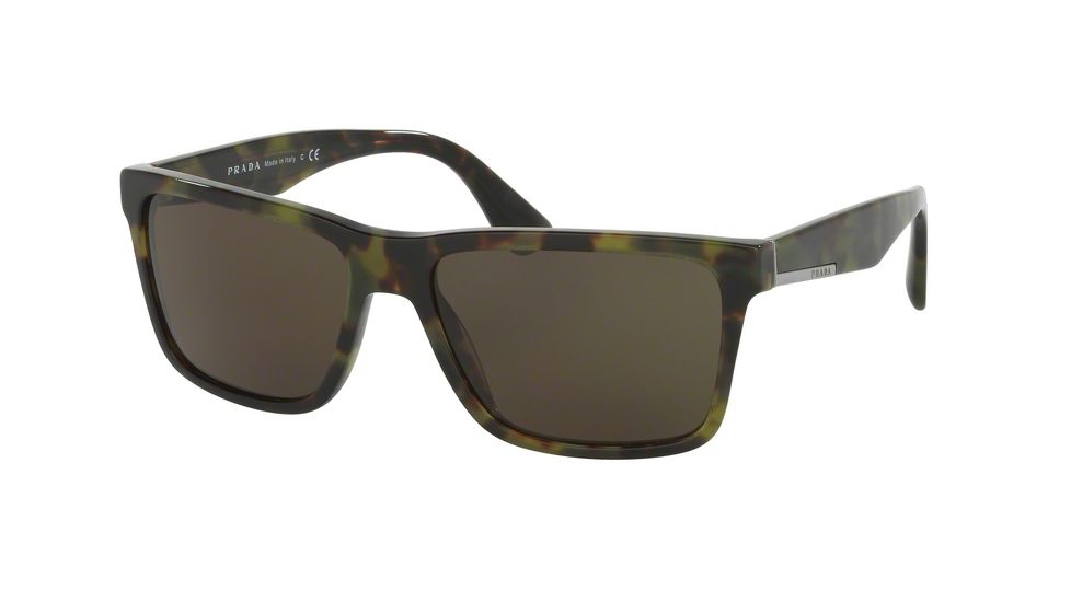 Prada PR19SSF Single Vision Prescription Sunglasses PR19SSF-LAB4J1-59 - Lens Diameter 59 mm, Frame Color Green Havana