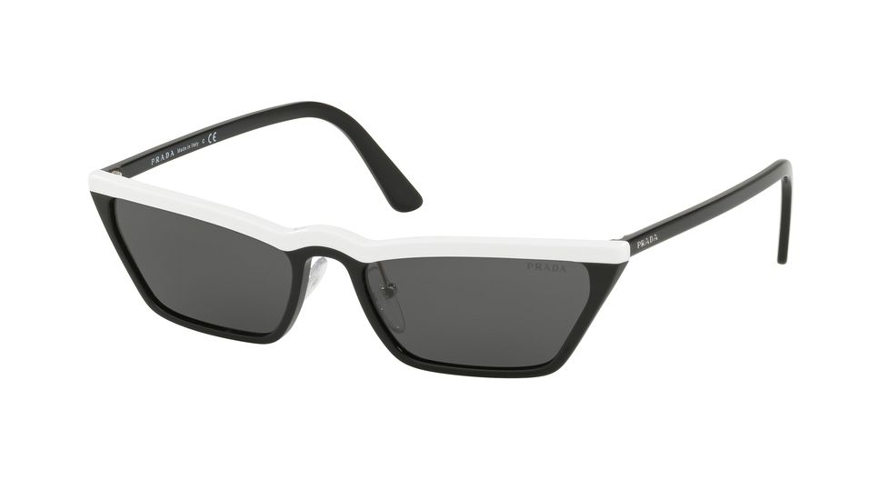 Prada PR19US Prescription Sunglasses, 58mm, White/Black, PR19US-YC45S0-58-SV