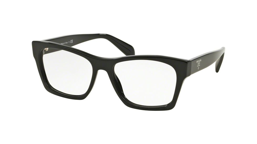 Prada PR22SVF Single Vision Prescription Eyeglasses 1AB1O1-54 - Black Frame