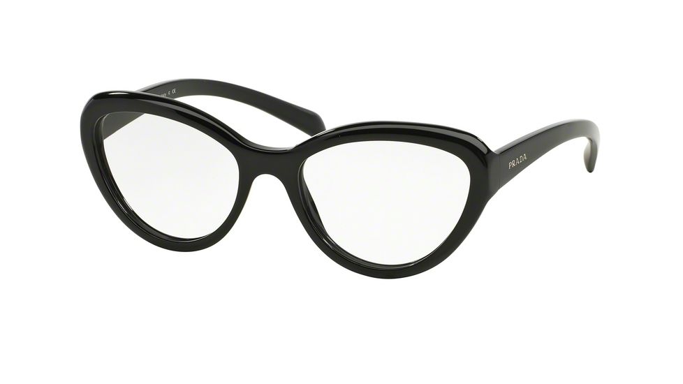 Prada PR25RV Progressive Prescription Eyeglasses 1AB1O1-52 - Black Matte Inside Frame