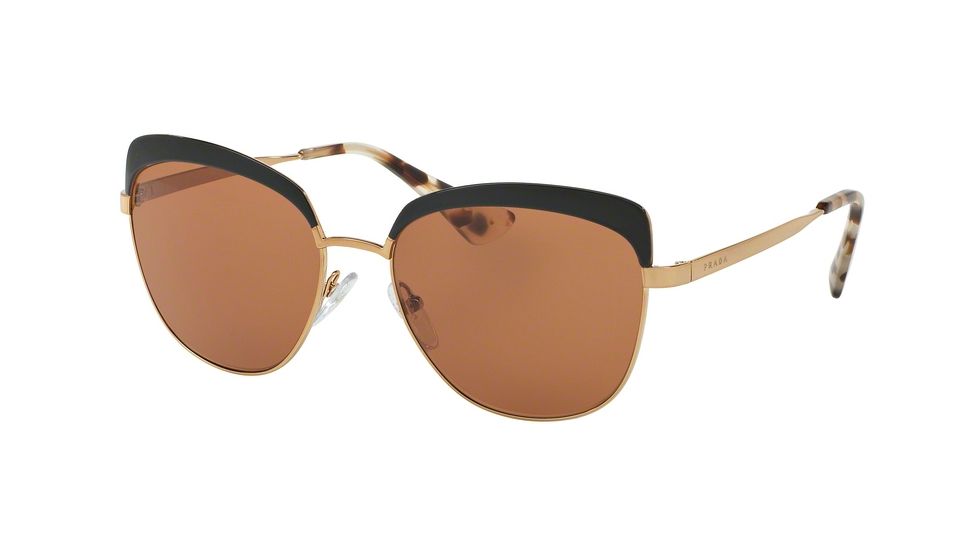 Prada PR51TS Bifocal Prescription Sunglasses PR51TS-LAX6N0-56 - Lens Diameter 56 mm, Frame Color Antique Gold/black