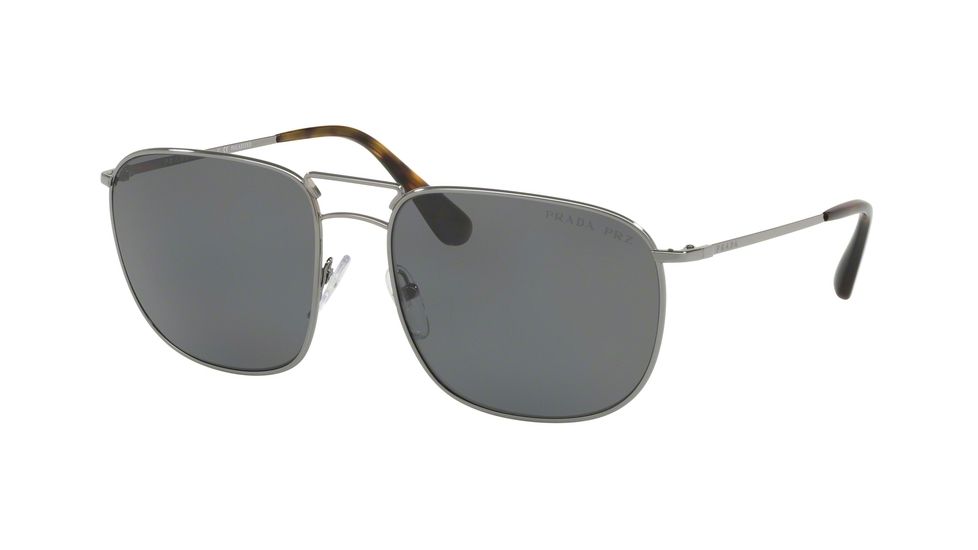Prada PR52TS Sunglasses 5AV5Z1-60 - Gunmetal Frame, Polar Grey Lenses