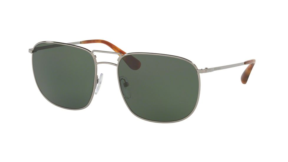 Prada PR52TS Sunglasses 5AV6P0-60 - Lead Frame, Polar Green Lenses
