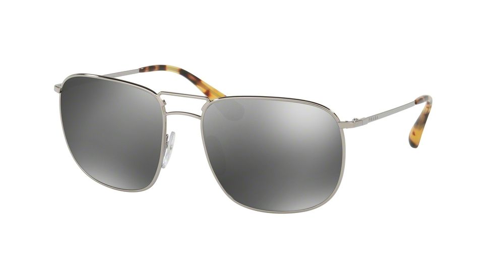 Prada PR52TS Sunglasses 5AV7W1-60 - Lead Frame, Grey Mirror Silver Lenses