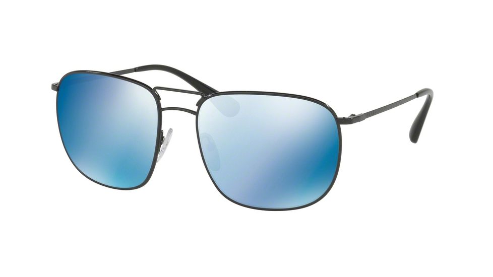 Prada PR52TS Sunglasses 7AX9P1-57 - Black Frame, Mirror Blue Lenses