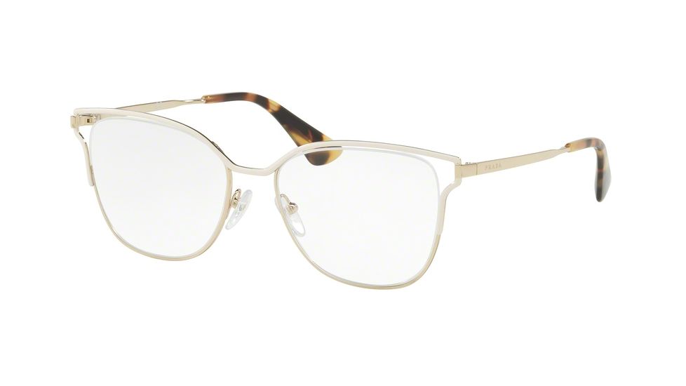 Prada PR54UV Eyeglass Frames SL41O1-51 - Ivory/Pale Gold Frame