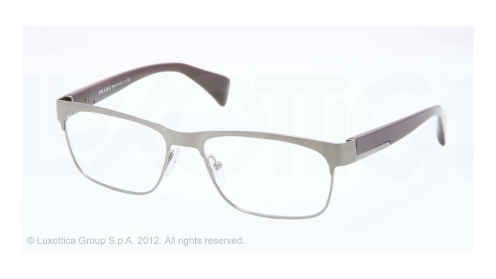 Prada PR61PV Prescription Eyeglasses 75S1O1-53 - Brushed Gunmetal Frame