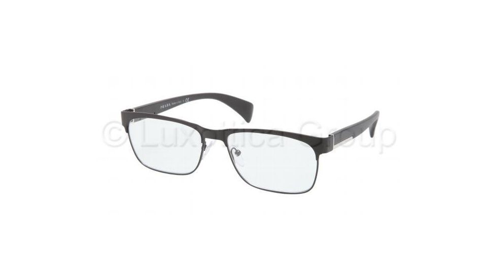 Prada PR61PV Single Vision Prescription Eyeglasses FAD1O1-5316 - Matte Black Frame, Demo Lens Lenses
