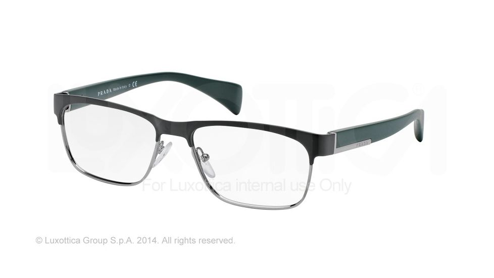 Prada PR61PV Prescription Eyeglasses LAH1O1-55 - Matte Brown Frame