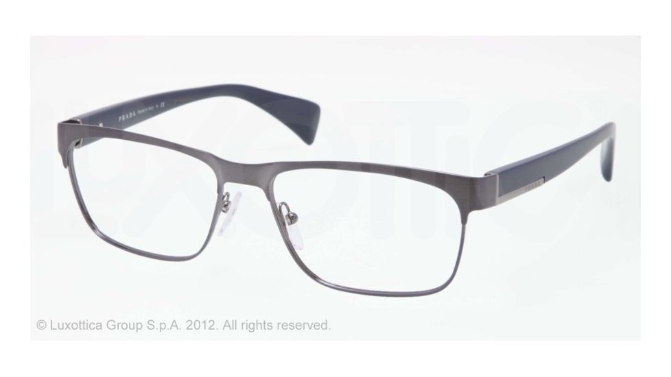 Prada PR61PV Prescription Eyeglasses QFM1O1-55 - Brushed Blue Frame