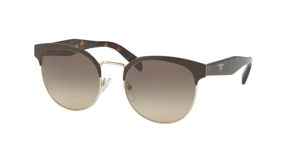 Prada PR61TS Progressive Prescription Sunglasses PR61TS-DHO3D0-54 - Lens Diameter 54 mm, Frame Color Brown/Pale Gold