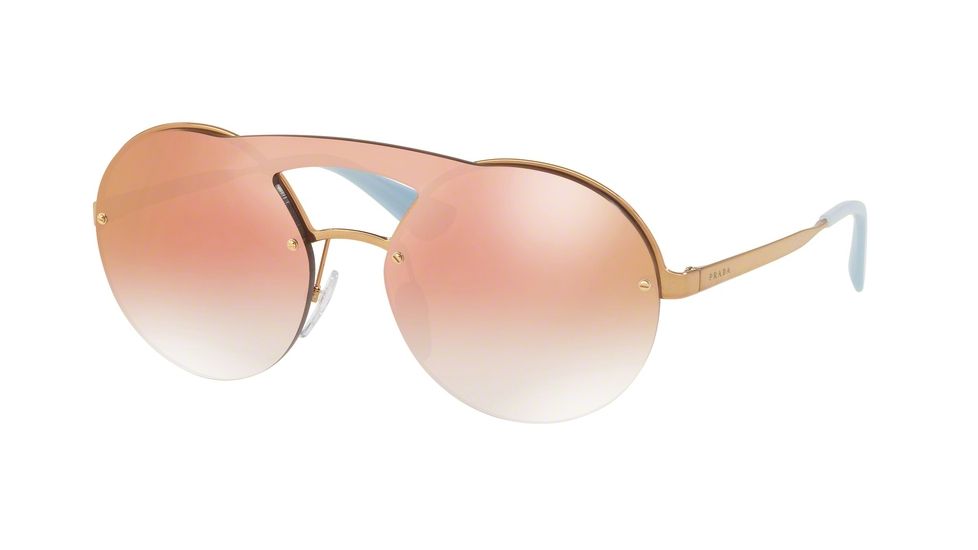 Prada PR65TS Progressive Prescription Sunglasses PR65TS-7OEAD2-36 - Lens Diameter 136 mm, Lens Diameter 36 mm, Frame Color Antique Gold