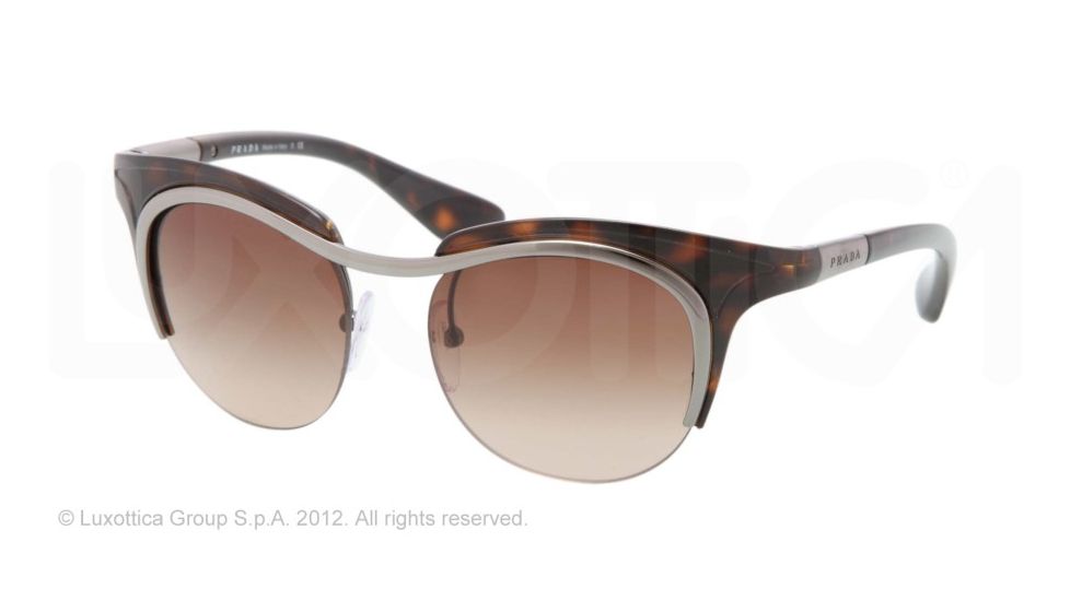 Prada PR68OS Progressive Prescription Sunglasses PR68OS-5AV6S1-49 - Lens Diameter 49 mm, Frame Color Gunmetal-havana/matt Havana