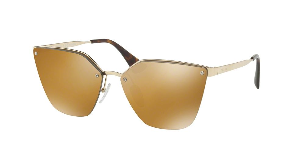 Prada PR68TS Single Vision Prescription Sunglasses PR68TS-ZVN5N2-63 - Lens Diameter 63 mm, Frame Color Pale Gold