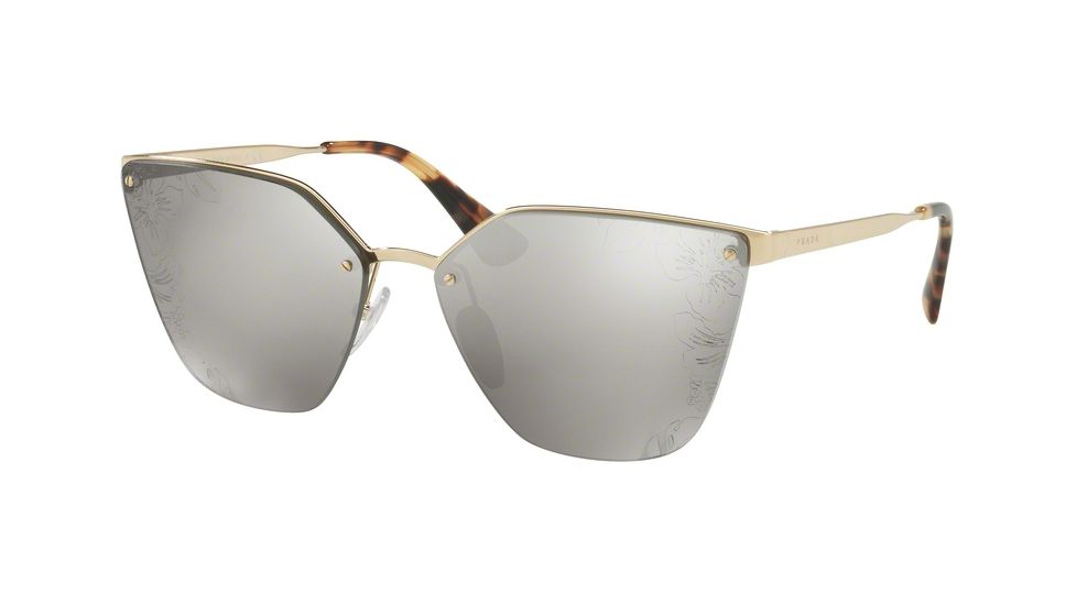 Prada PR68TS Single Vision Prescription Sunglasses PR68TS-ZVN121-63 - Lens Diameter 63 mm, Frame Color Pale Gold