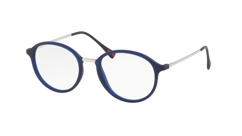 Prada PS01IV Eyeglass Frames U631O1-51 - Blue Rubber Frame
