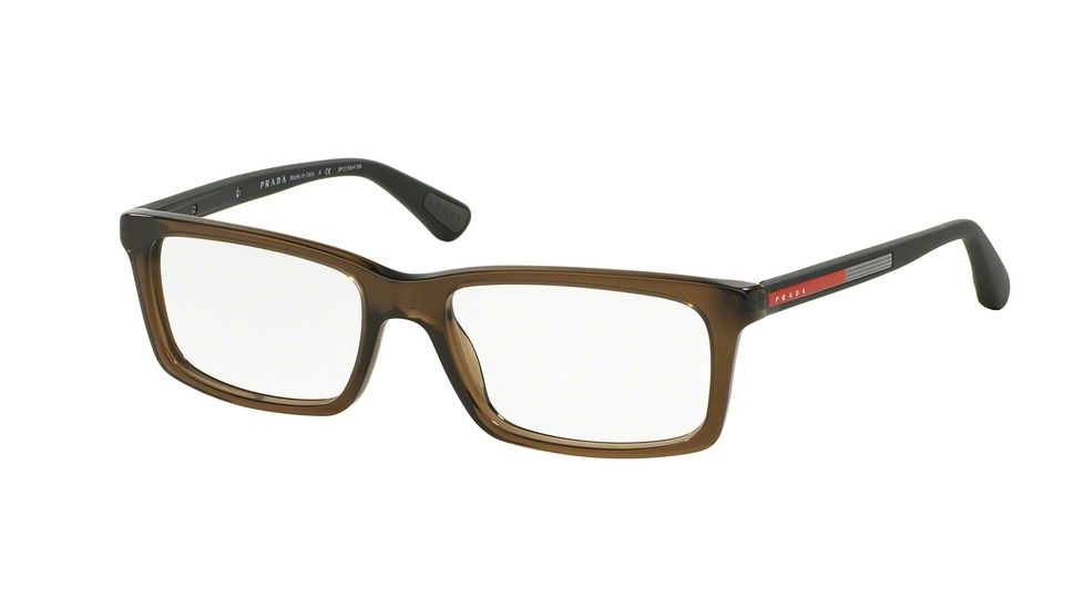 Prada PS02CV Eyeglass Frames UA11O1-53 - Transparent Green Frame