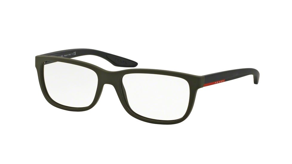 Prada PS02GV Eyeglass Frames UBW1O1-54 - Green Rubber Frame