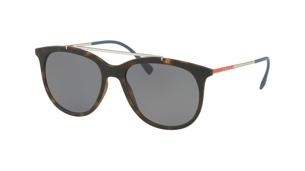 Prada PS02TS Sunglasses U61144-54 - Havana Rubber Frame, Polar Grey Lenses