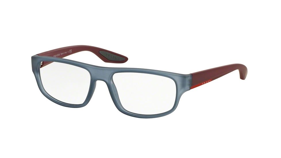 Prada PS03GV Progressive Prescription Eyeglasses UB91O1-53 - Light Grey Rubber Frame