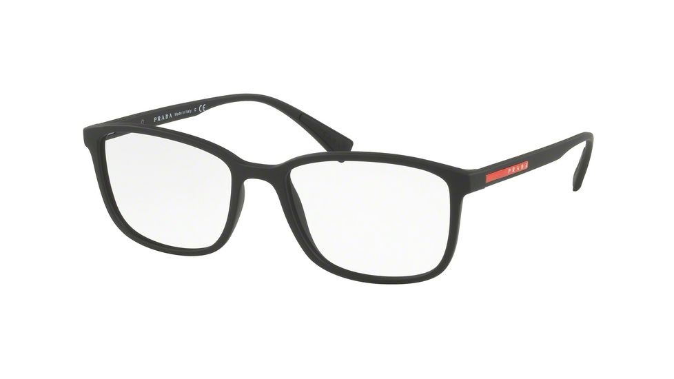 Prada PS04IV Progressive Prescription Eyeglasses, 53mm, Black Rubber, PS04IV-DG01O1-53-PRO