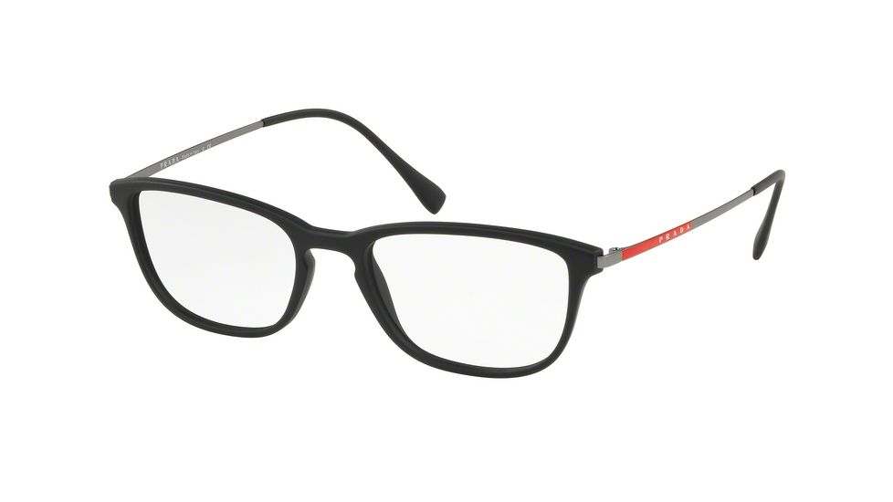 Prada PS05IV Prescription Eyeglasses DG01O1-52 - Black Rubber Frame
