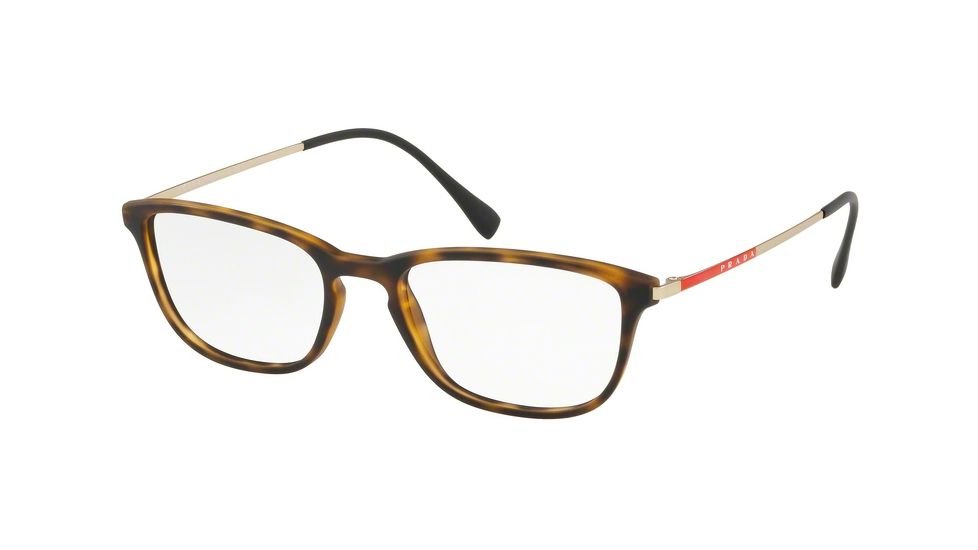 Prada PS05IV Prescription Eyeglasses U611O1-52 - Havana Rubber Frame