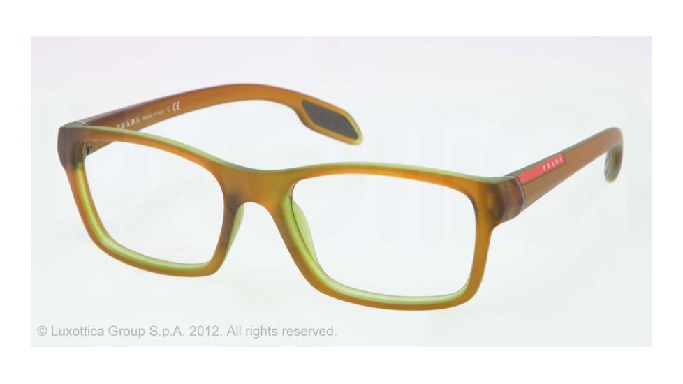 Prada PS06DV Eyeglass Frames OAJ1O1-53 - Top Olive On Green