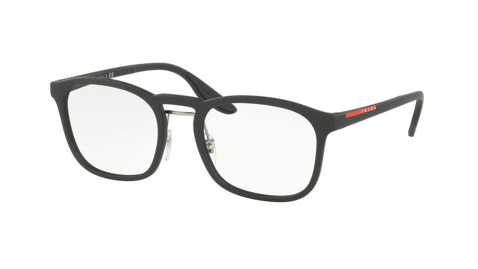 Prada PS06HV Bifocal Prescription Eyeglasses DG01O1-52 - Black Rubber Frame
