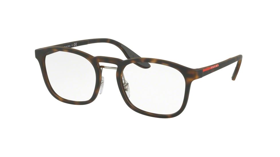 Prada PS06HV Bifocal Prescription Eyeglasses US11O1-54 - Havana Rubber Frame