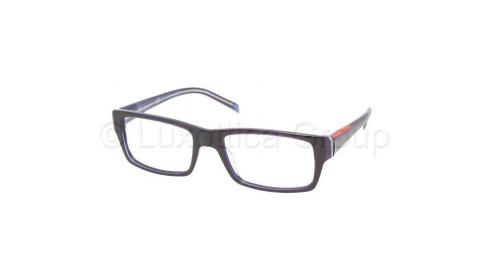 Prada PS08AV Bifocal Prescription Eyeglasses ZXZ1O1-5217 - Blue/Azure Transparent 