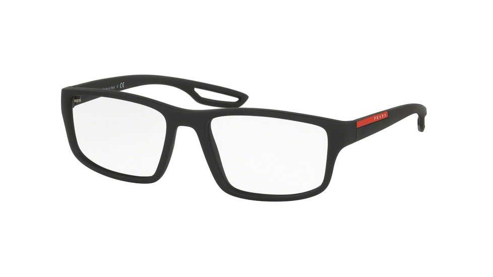 Prada PS09GV Bifocal Prescription Eyeglasses DG01O1-55 - Black Rubber Frame
