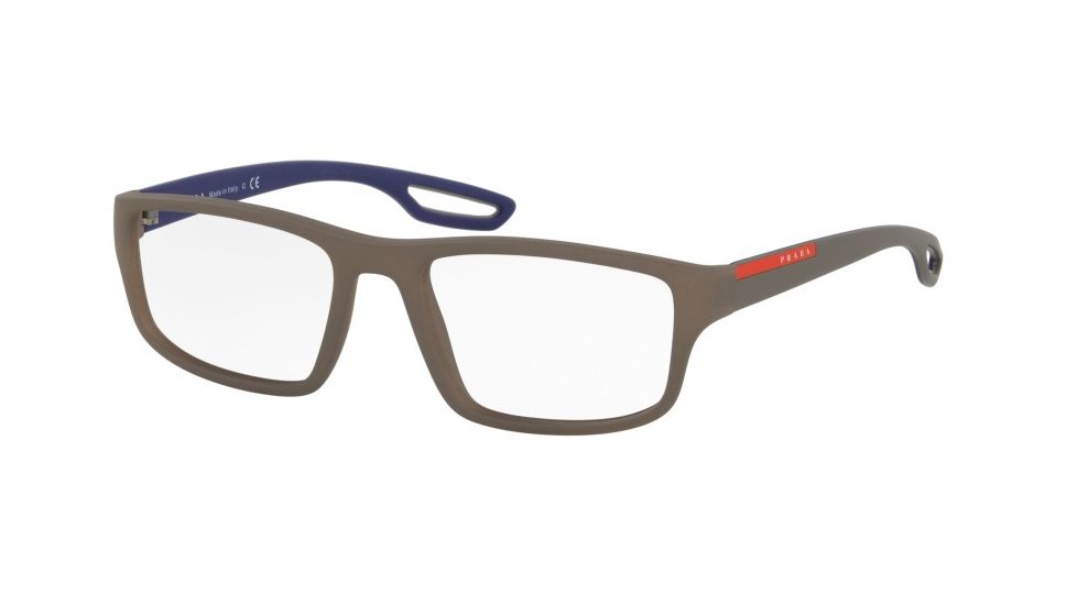 Prada PS09GV Bifocal Prescription Eyeglasses UR41O1-55 - Brown Rubber Frame
