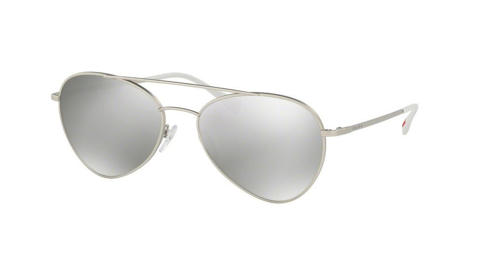 Prada PS50SS Single Vision Prescription Sunglasses PS50SS-1AP2B0-60 - Lens Diameter 60 mm, Frame Color Matte Silver