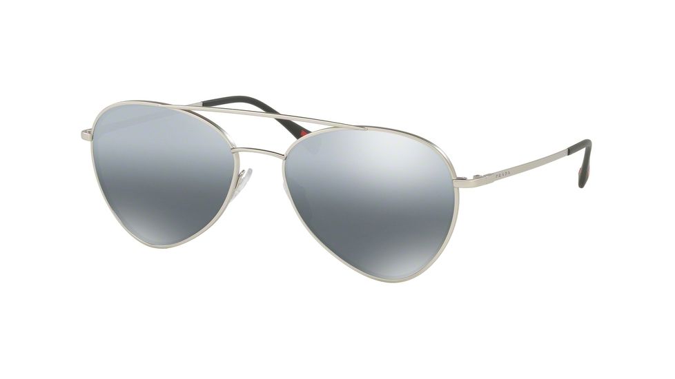 Prada PS50SS Single Vision Prescription Sunglasses PS50SS-1AP2F2-60 - Lens Diameter 60 mm, Frame Color Matte Silver