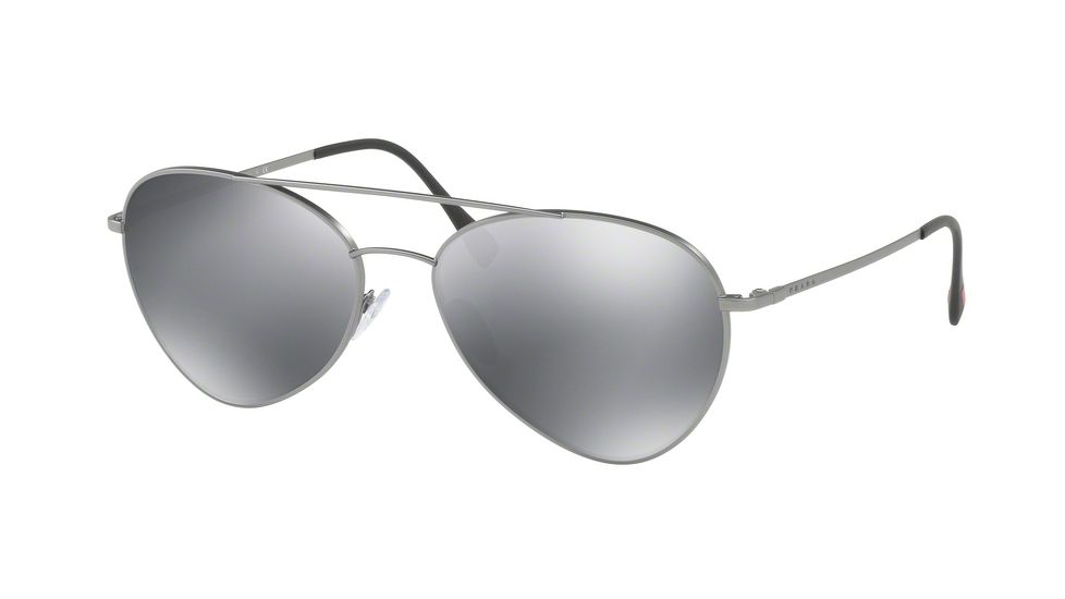 Prada PS50SS Single Vision Prescription Sunglasses PS50SS-7CQ5L0-60 - Lens Diameter 60 mm, Frame Color Matte Gunmetal