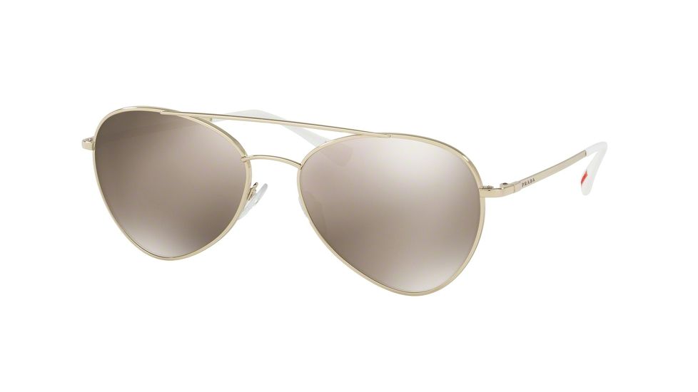 Prada PS50SS Single Vision Prescription Sunglasses PS50SS-ZVN1C0-57 - Lens Diameter 57 mm, Frame Color Pale Gold