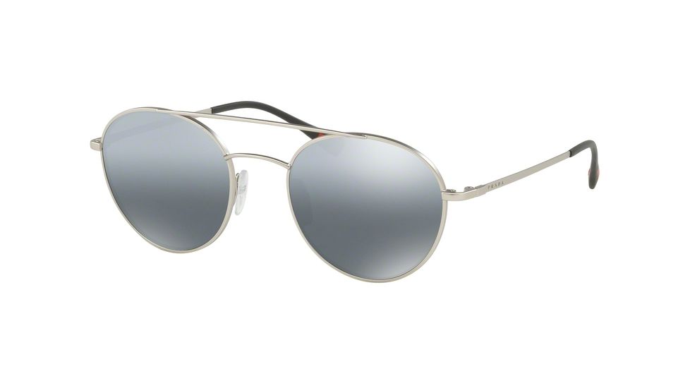 Prada PS51SS Progressive Prescription Sunglasses PS51SS-1AP2F2-51 - Lens Diameter 51 mm, Frame Color Matte Silver
