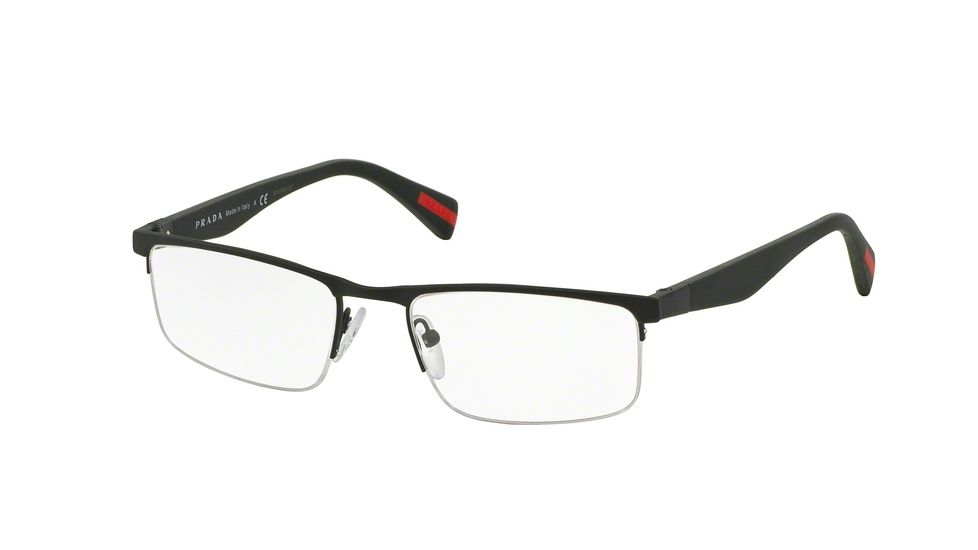 Prada PS52FV Single Vision Prescription Eyeglasses UAZ1O1-52 - Green Rubber Frame