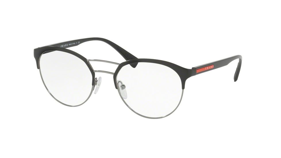 Prada PS52HV Bifocal Prescription Eyeglasses 7AX1O1-50 - Black Gunmetal Frame